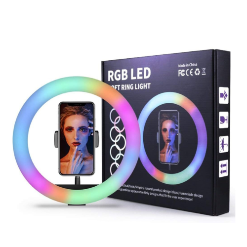 RGB LED Soft Ring Light with Smartphone Mount