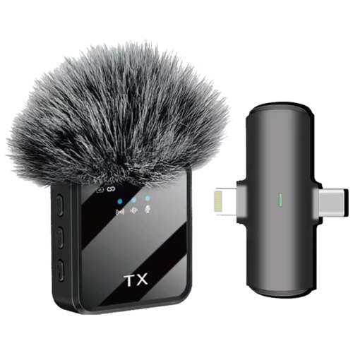 TX Wireless Lavalier Microphone with Dual-Connector Receiver