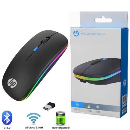 HP W10 Rechargeable Wireless Mouse Backlit